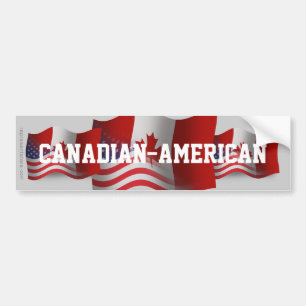 Kanadensare-Amerikan som vinkar flagga Bildekal