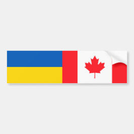 Kanadensare Jag står med Ukraina. CA och UKR-flagg Bildekal