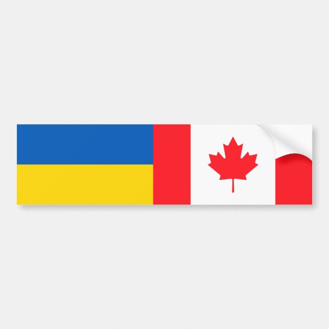 Kanadensare Jag står med Ukraina. CA och UKR-flagg Bildekal (Framsidan)