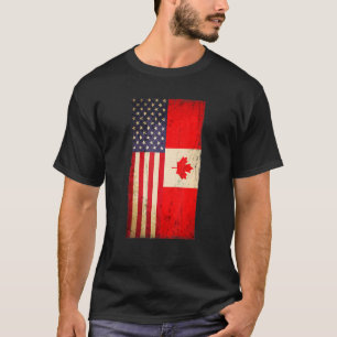 Kanadensisk amerikansk amerikansk kanadensisk Flag T Shirt