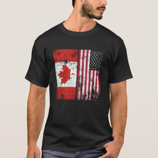 Kanadensisk amerikansk flaggpresent amerikansk kan t shirt