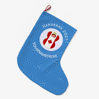 Kanadensisk ängel Hanukkah-flagga Personlig Stor Julstrumpa