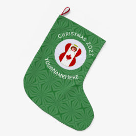 Kanadensisk ängel julflagga Personlig  Stor Julstrumpa
