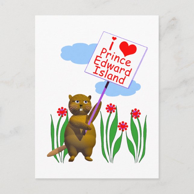Kanadensisk bäver älskar Prince Edward Island Vykort (Framsida)