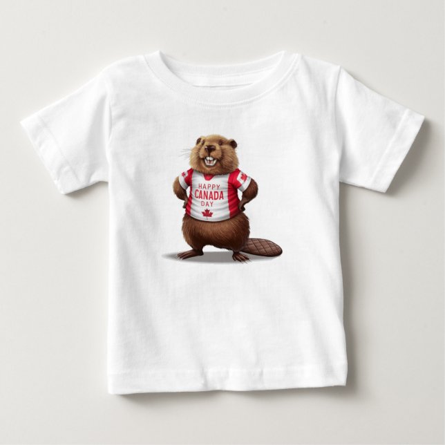 Kanadensisk bäver Canada Day T Shirt (Framsida)