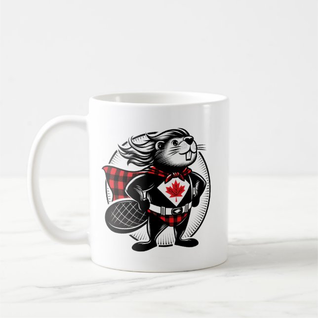 Kanadensisk bäverstockare Buffalo-rutig Kaffemugg (Vänster)