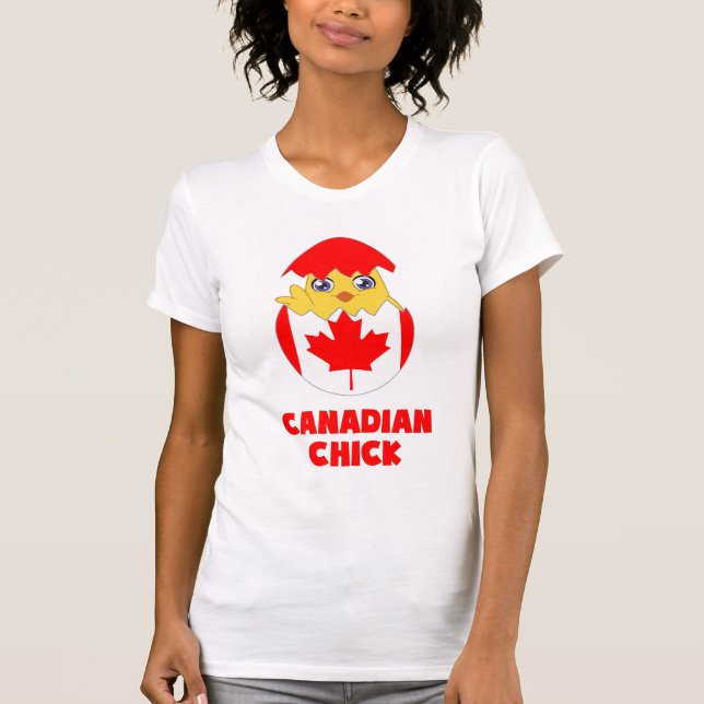 Kanadensisk chick, en flicka från Kanada Tee Shirt (Framsida)