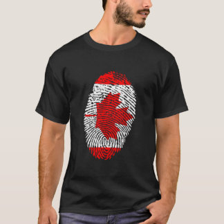 Kanadensisk finger-utskrift t-shirt