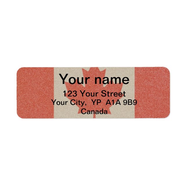 Kanadensisk Flagga Adress Unik Roligt Canada Shipp Returadress Etikett (Framsidan)