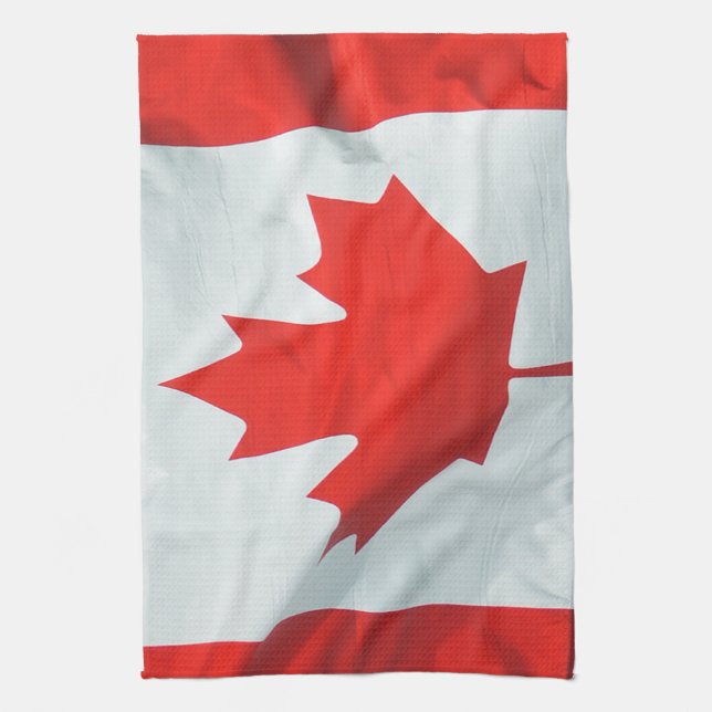 Kanadensisk Flagga av Canada Maple Löv Patriotic I Kökshandduk (Vertikal)