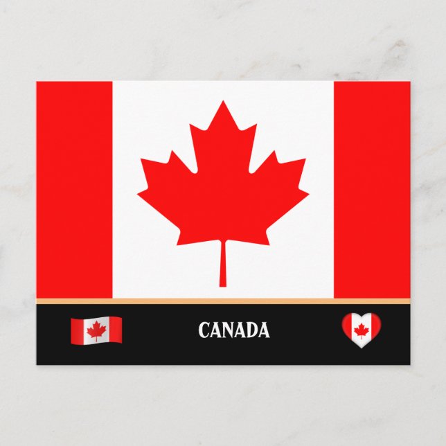 Kanadensisk flagga & Kanada land resor / Kanada Vykort (Framsida)