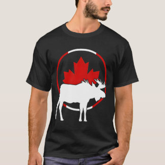 Kanadensisk Flagga Lönnlöv Älghorn Djur Cana T Shirt