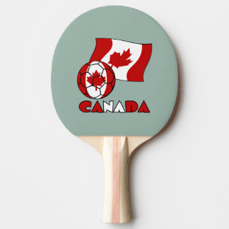 Kanadensisk flagga med fotboll pingisracket