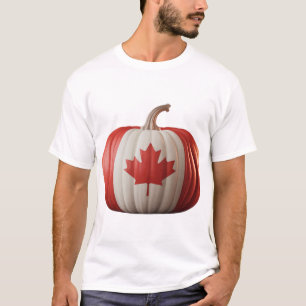 Kanadensisk Flagga Pumpa Lönnlöv Thanksgiving Över T Shirt