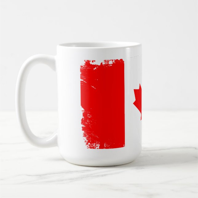 Kanadensisk flagga slitna  kaffemugg (Vänster)