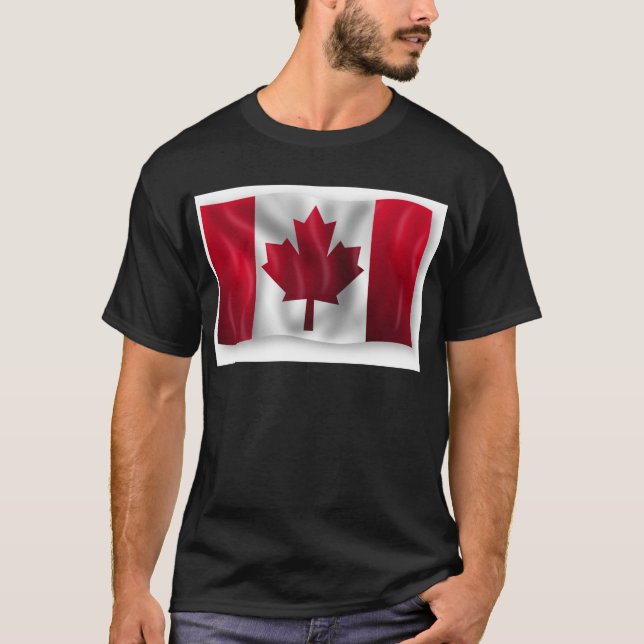 Kanadensisk Flagga Tee Shirt (Framsida)