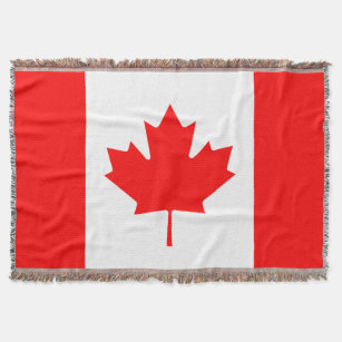 Kanadensisk flagga vävt löv för kastfilt   Kanada Filt