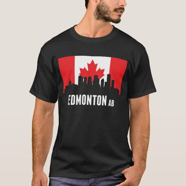 Kanadensisk flaggaEdmonton horisont T Shirt (Framsida)