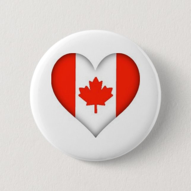 Kanadensisk flaggahjärta knapp (Framsida)