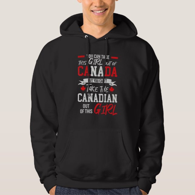 Kanadensisk flicka kanadensiska rötter stolt över  hoodie (Framsida)