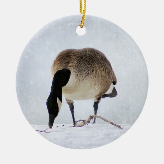 Kanadensisk gås julgransprydnad keramik (Framsidan)