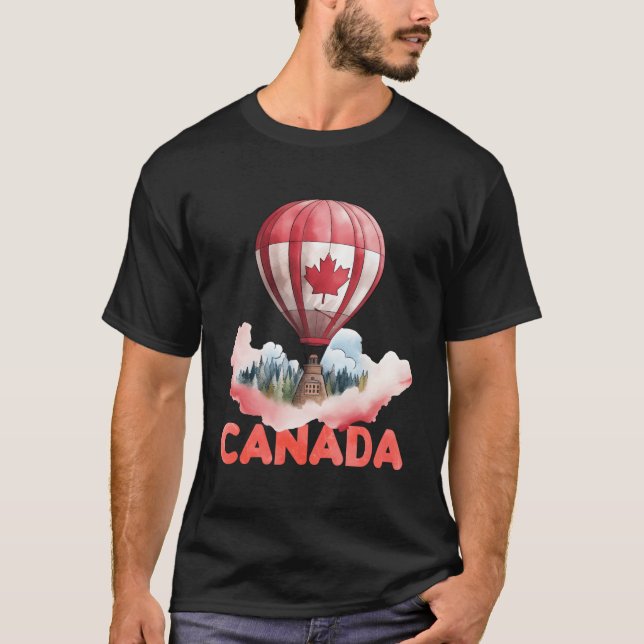 Kanadensisk Hett Luft Ballon är Maple Löv Shirt Is T (Framsida)