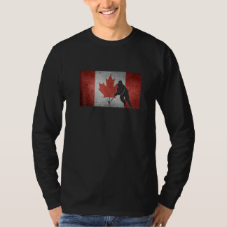 Kanadensisk Hockeyspelare Kanada Flagga Lönnlöv Is T Shirt