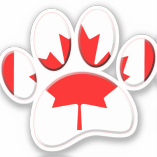 Kanadensisk Hund Paw-utskrift Klistermärken
