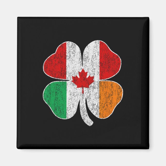 Kanadensisk irländsk St Patricks Kanada Irland Sha Magnet (Framsidan)