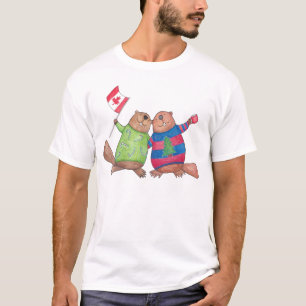 Kanadensisk jul T-shirt Bävrar Kanada T-shirt