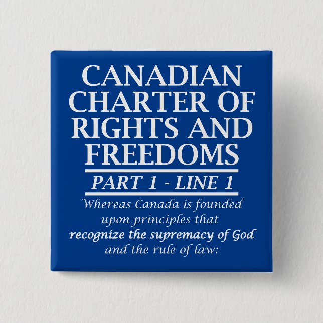 Kanadensisk kristen kanada charter frihet religion knapp (Framsida)