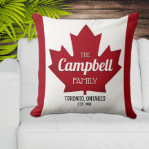 Kanadensisk lönnlövfamiljs namn kastkudde