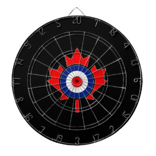 Kanadensisk lönnlövRoundel mod på svart Darttavla