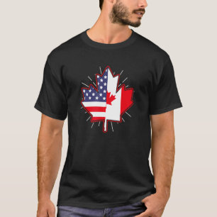 Kanadensisk måndag Löv USA flagga Kanada För manar T Shirt