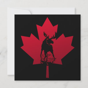 Kanadensisk Maple Löv och Moose-inbjudan Inbjudningar