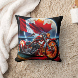 Kanadensisk motorcykel med flagga i mononlit ligga kudde