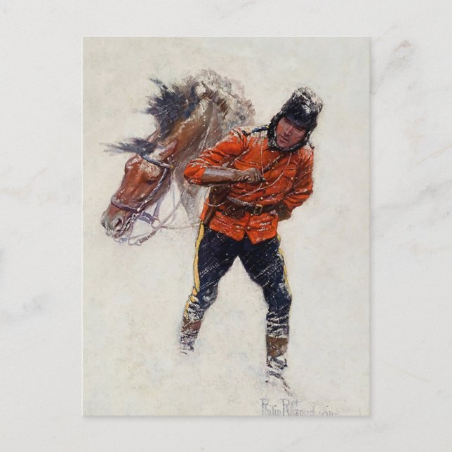 “Kanadensisk mountie” av Philip R Goodwin Vykort (Framsida)