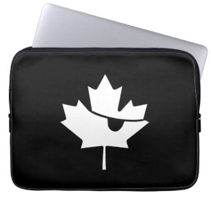 Kanadensisk Pirat Svart och Vit Lönnlöv Laptop Sleeve