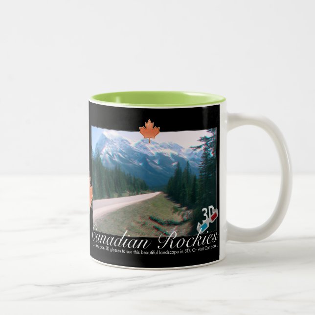 Kanadensisk Rockies Kanada 3D röd Cyan Två-Tonad Mugg (Höger)