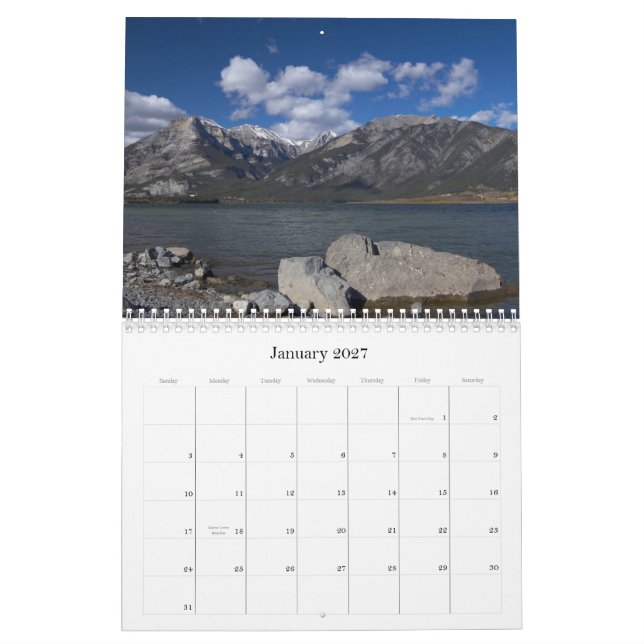 Kanadensisk rocky mountains kalender (Jan 2027)