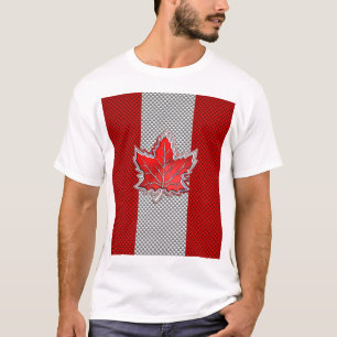 Kanadensisk röd lönnlöv i kolfiberlooks tee