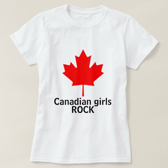 Kanadensisk skjorta för flickastendamer tee shirt (Design framsida)