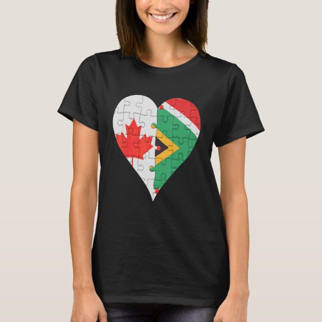 Kanadensisk sydafrikansk flagghjärta t shirt (Framsida)