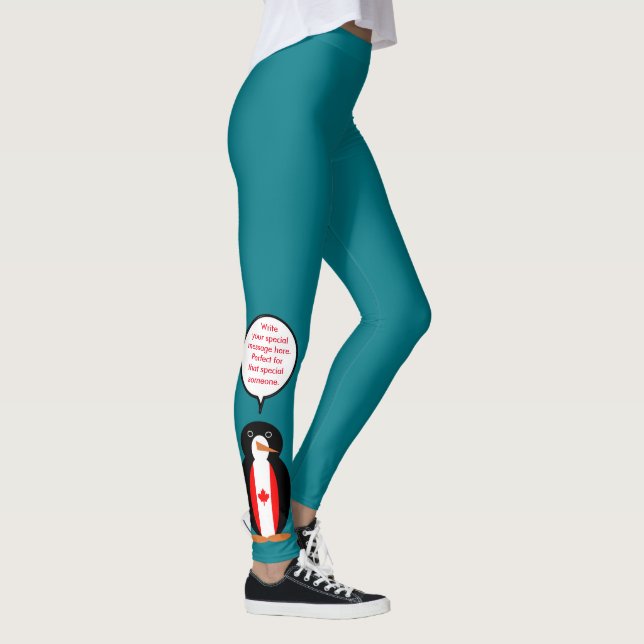 Kanadensisk talande Ms Pingvin Personlig  Leggings (Höger)