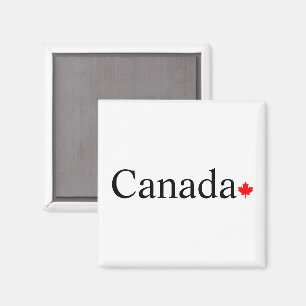 Kanadensisk typografi med rött maple löv magnet