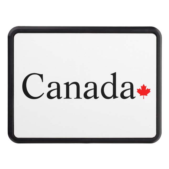 Kanadensisk typografi med rött par löv vitt dragkroksskydd (Framsidan)