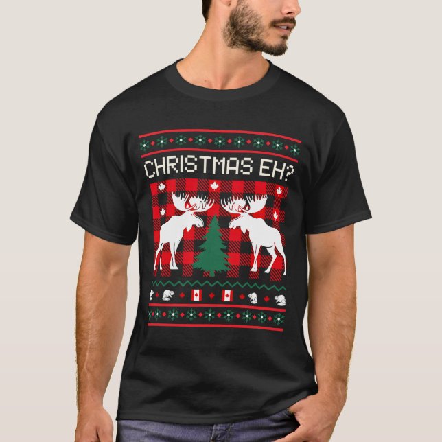 Kanadensisk ugglansformad julsötare t shirt (Framsida)