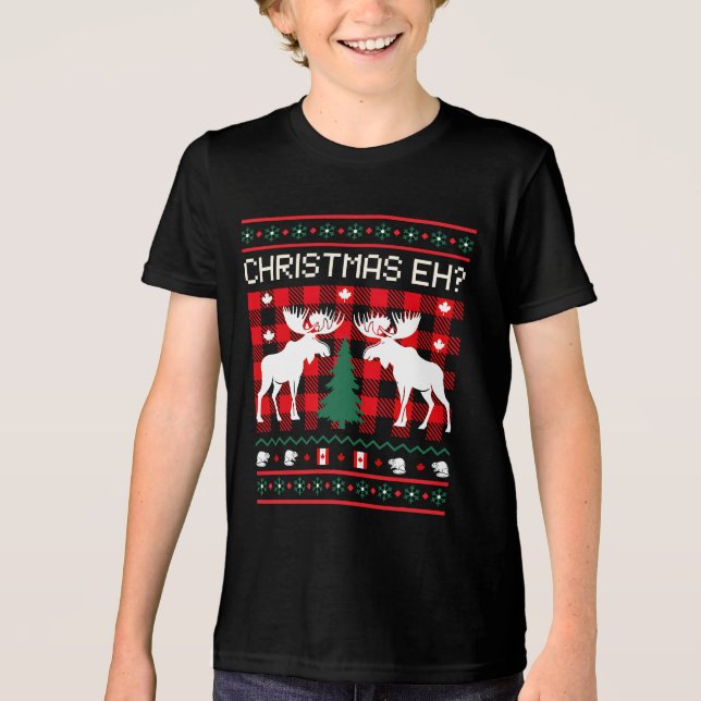 Kanadensisk ugglansformad julsötare t shirt (Framsida)