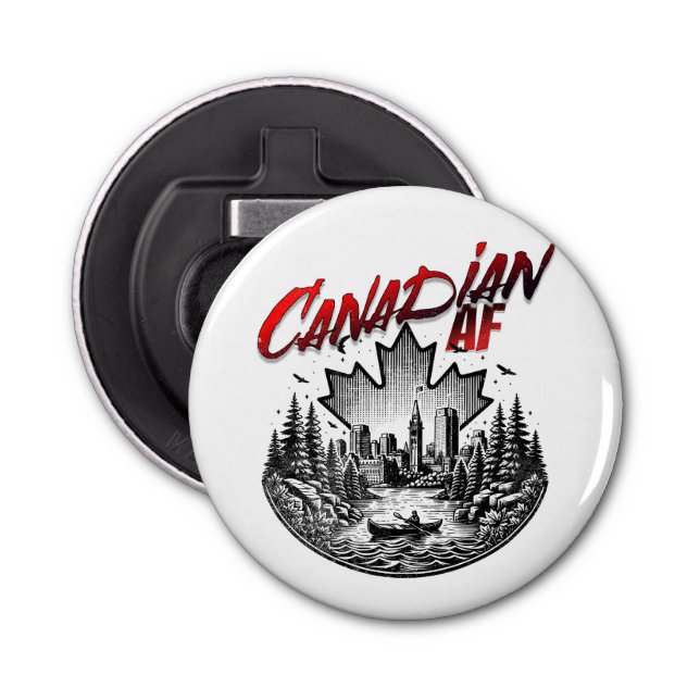 Kanadensiska AF-scenen Landskap Canoe Maple löv Flasköppnare (Framsidan)