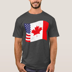 Kanadensiska amerikanska Flagga US Maple Löv Kanad T Shirt